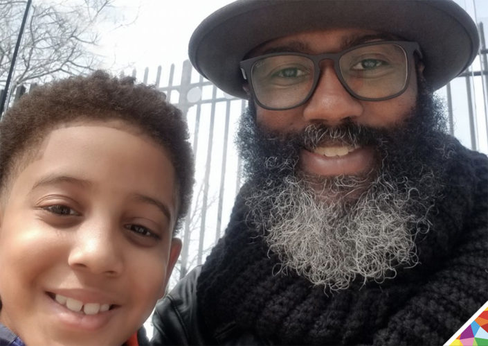father and son smiling african american family beard west angeles blog