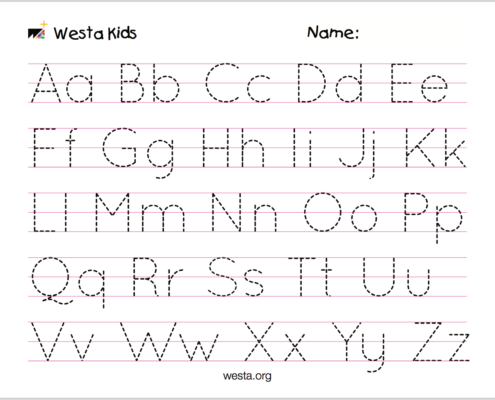 WestA Kids Alphabet Worksheet