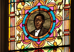 historic stained glass window black pastor gods place in black history